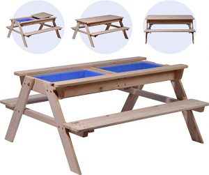 Table sensorielle en bois d'extérieur enfants